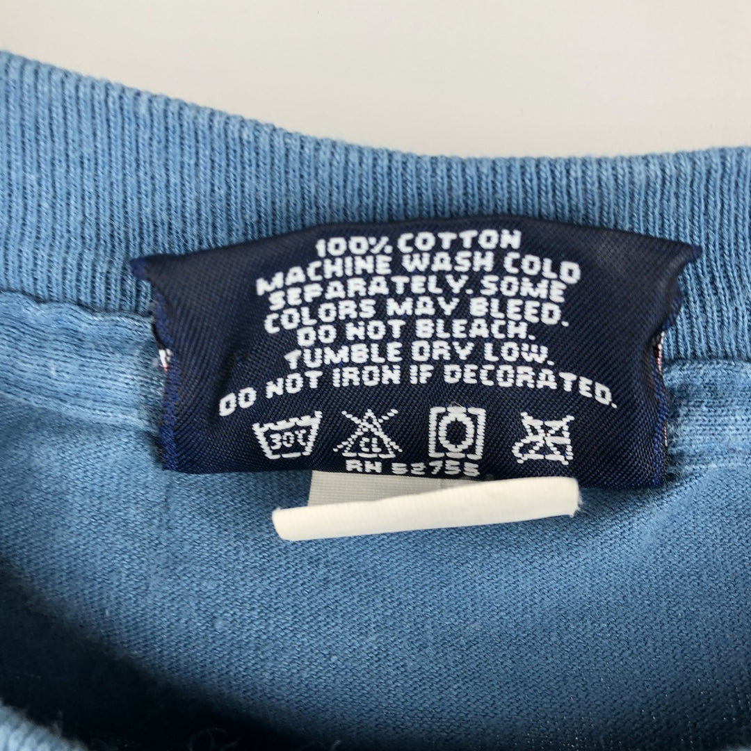Jansport College T-Shirt, Made in USA, Men's Size L cotton blue type Vintage Second Hand