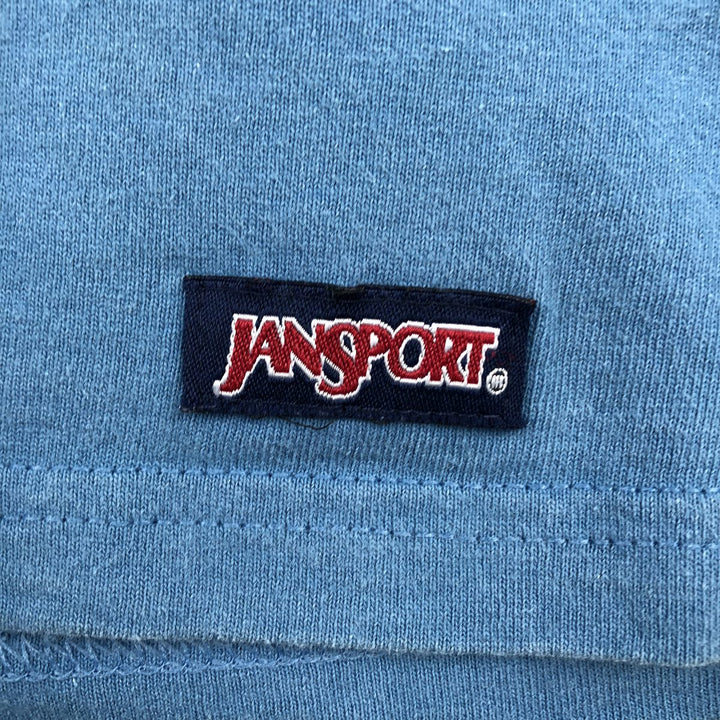 Jansport College T-Shirt, Made in USA, Men's Size L cotton blue type Vintage Second Hand