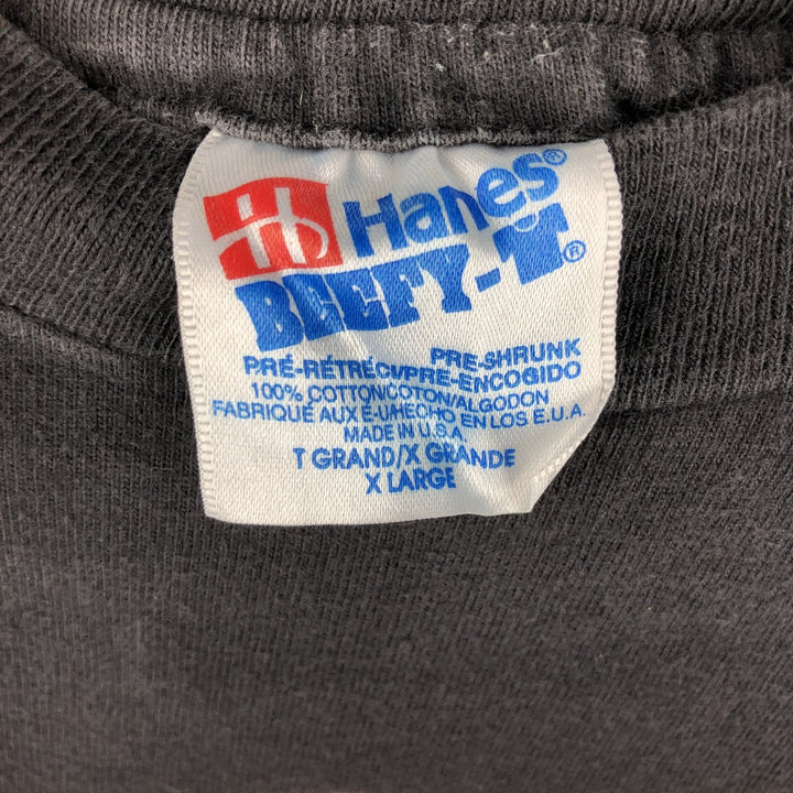90'S Hanes BEEFY-T Printed T-shirt Made in USA Men's XL Vintage cotton black type Vintage Second Hand