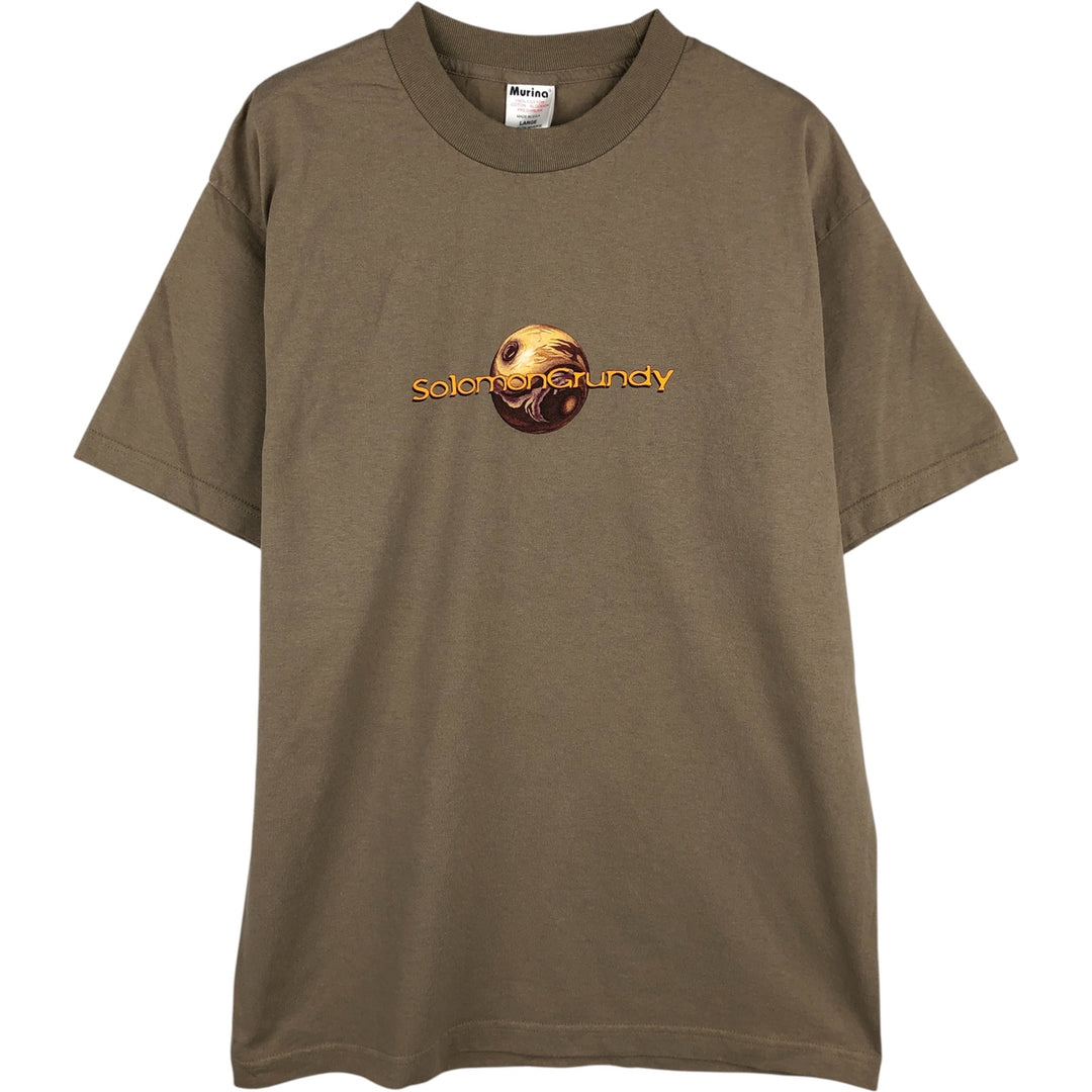 Vintage 90'S Murina print T-shirt, Made in USA, Men's Size L cotton Khaki type brown Vintage Second Hand