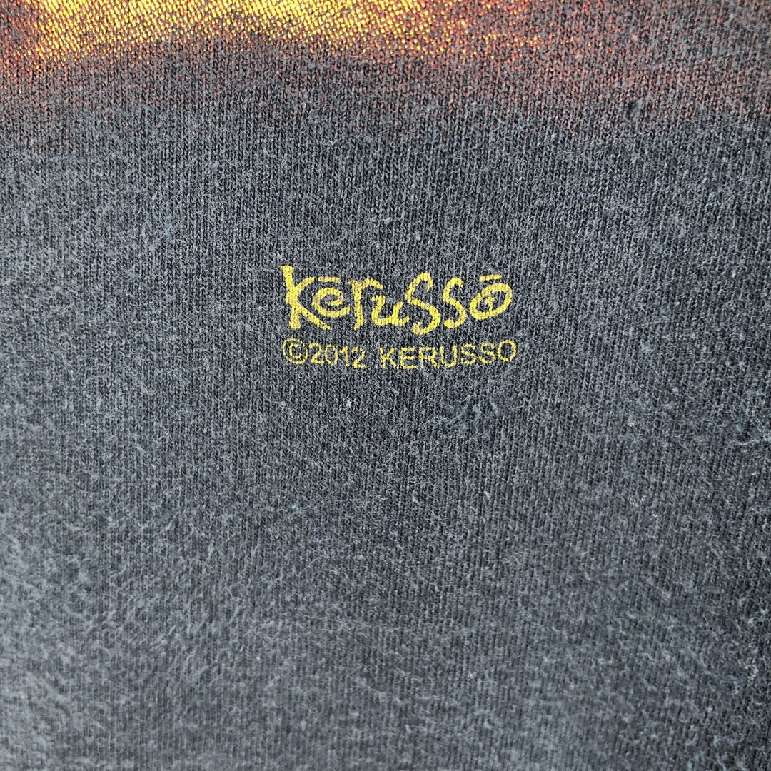 Fruit of the Loom Heavy Kerusso Parody Message Print T-Shirt, Men's Size L cotton black type Vintage Second Hand