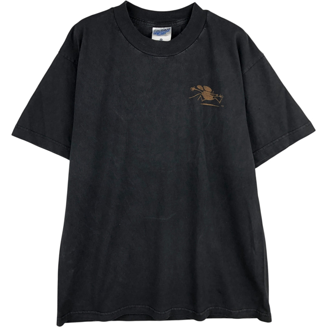 2000'S Gildan Heavy Weight Cotton Print T-Shirt, Men's Size L cotton black type Vintage Second Hand