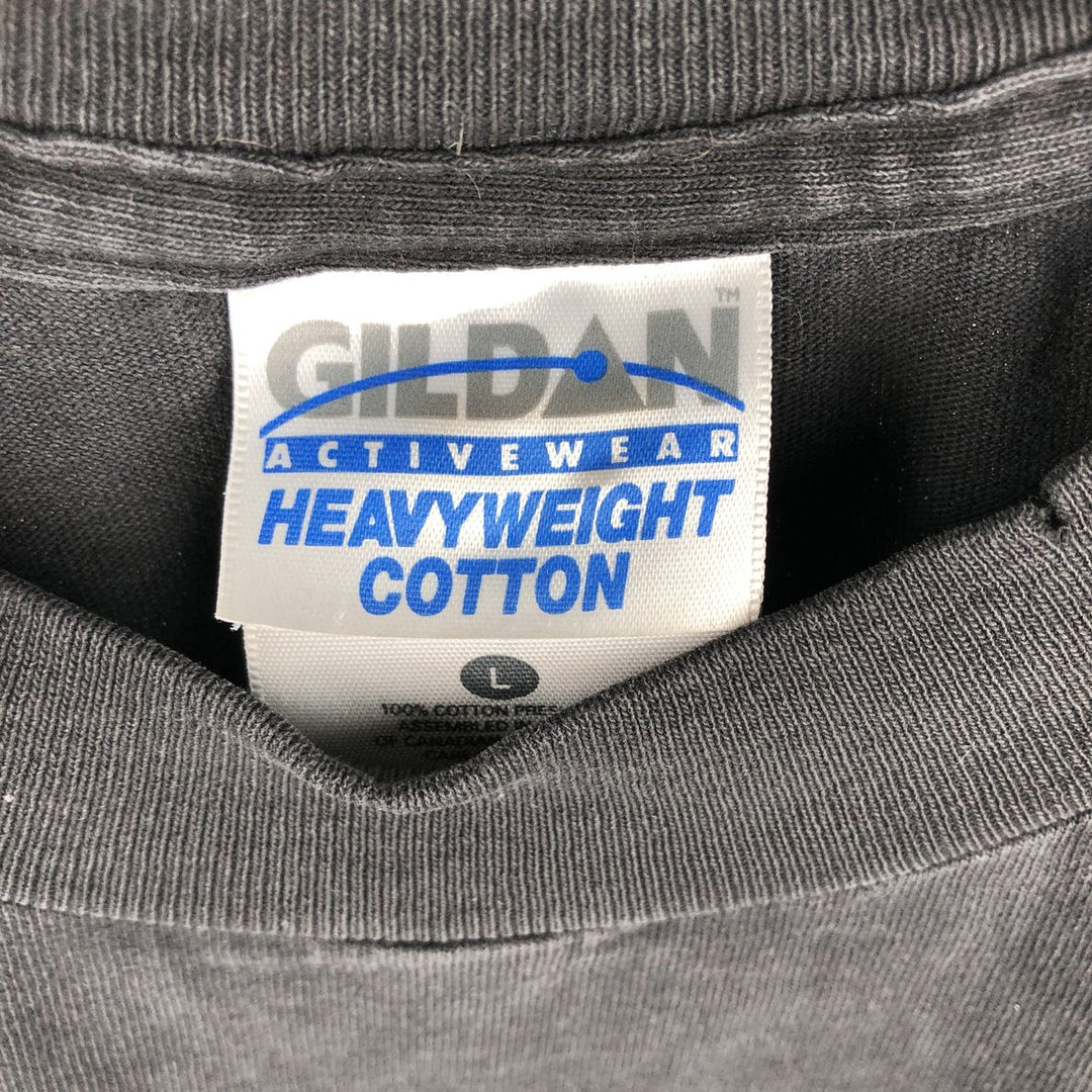 2000'S Gildan Heavy Weight Cotton Print T-Shirt, Men's Size L cotton black type Vintage Second Hand