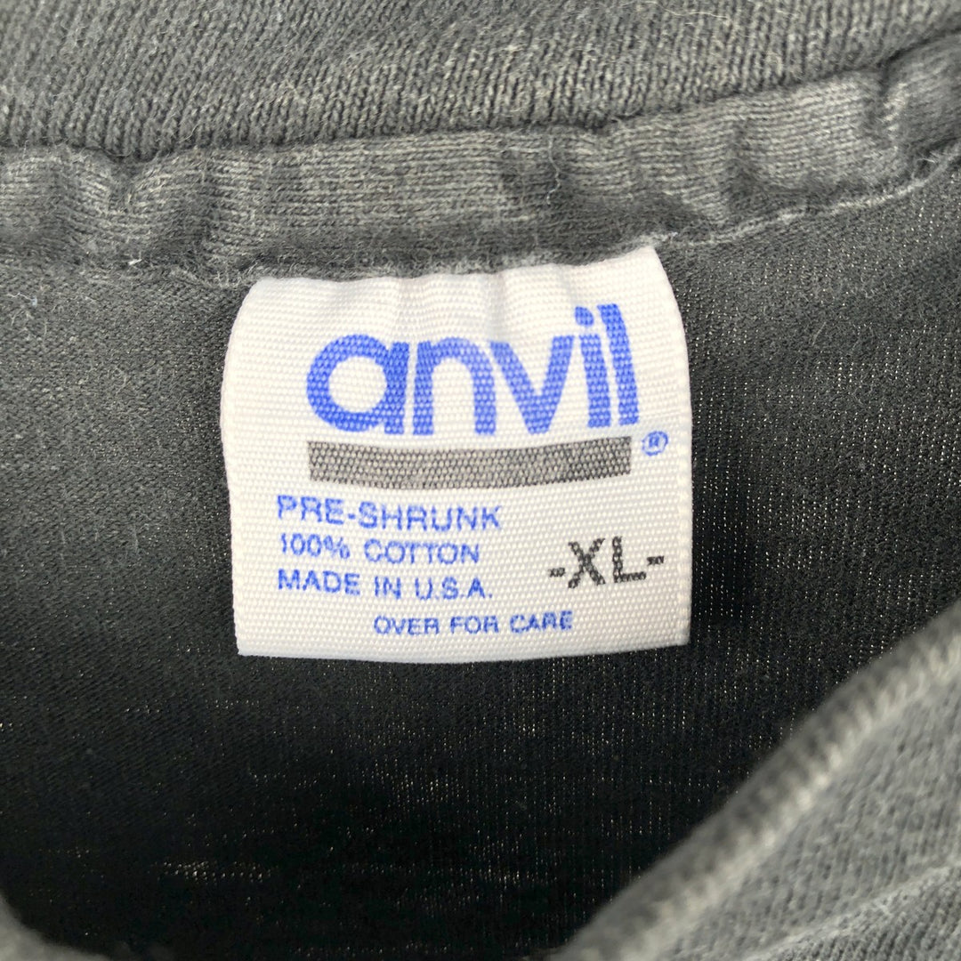 90'S Anvil Printed T-shirt Made in USA Men's XL Vintage cotton black type Vintage Second Hand