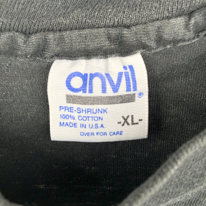 90'S Anvil Printed T-shirt Made in USA Men's XL Vintage cotton black type Vintage Second Hand