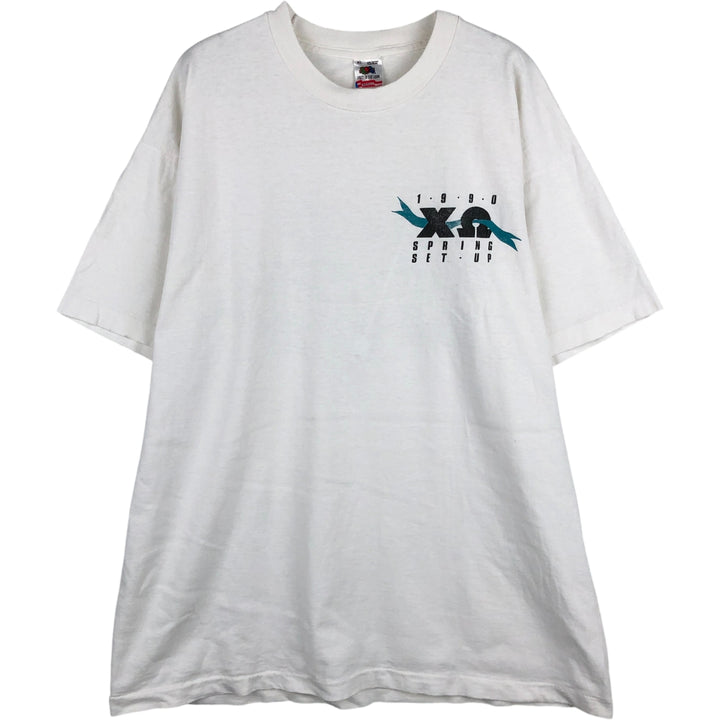 90'S Fruit of the Loom printed T-shirt, made in the USA, men's XL size, vintage cotton white type Vintage Second Hand