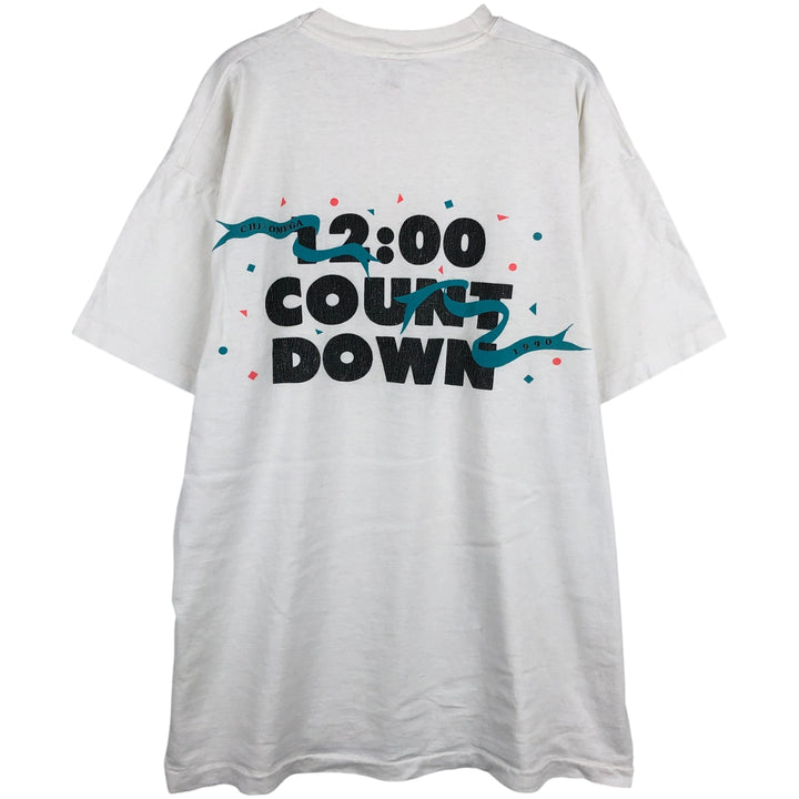 90'S Fruit of the Loom printed T-shirt, made in the USA, men's XL size, vintage cotton white type Vintage Second Hand