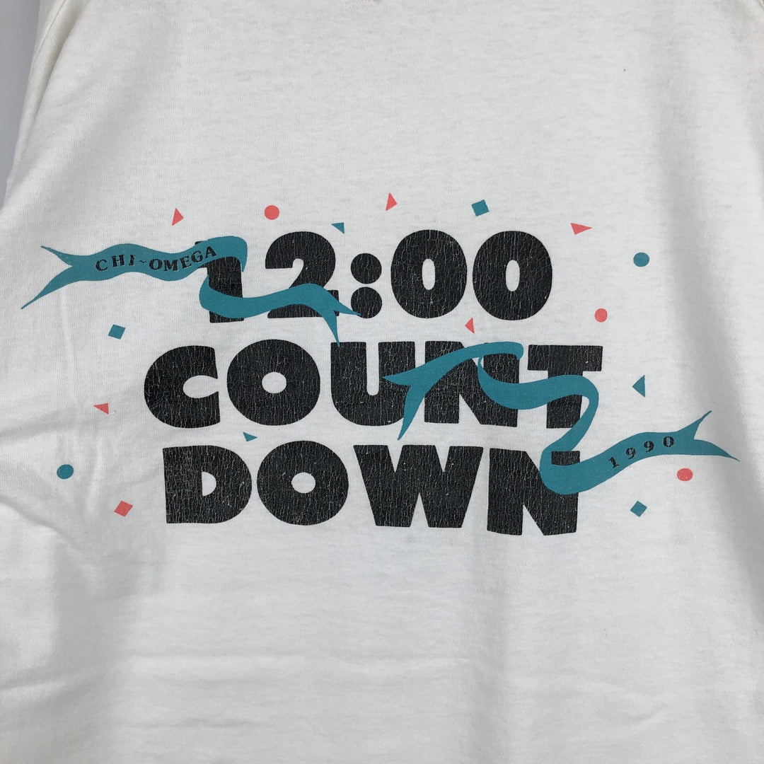 90'S Fruit of the Loom printed T-shirt, made in the USA, men's XL size, vintage cotton white type Vintage Second Hand