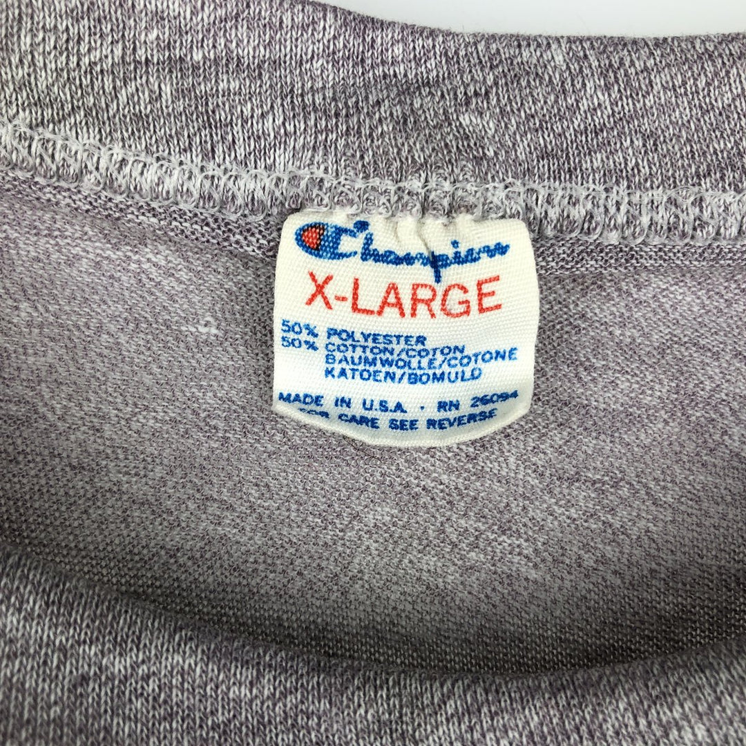 1980'S Champion Tricot Tag Notre Dame University Triple Print College T-Shirt, Made in USA, Men's XL cotton purple type Vintage Second Hand