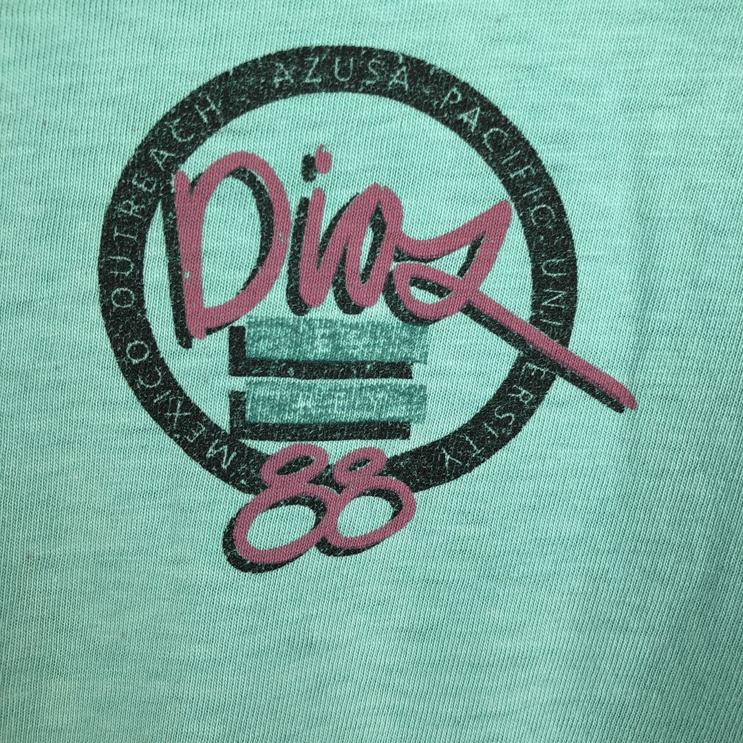 Vintage 1980'S Hanes BEEFY-T Blue Tag College T-Shirt, Made in USA, Men's Size XL cotton Mint green Vintage Second Hand