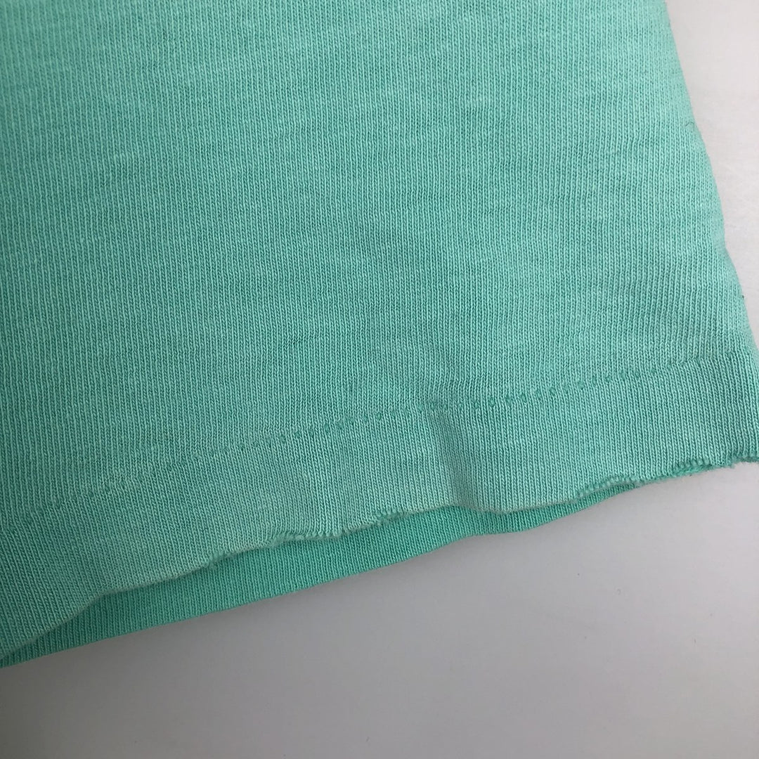 Vintage 1980'S Hanes BEEFY-T Blue Tag College T-Shirt, Made in USA, Men's Size XL cotton Mint green Vintage Second Hand