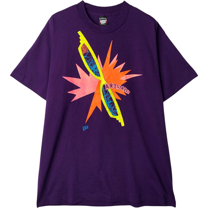 90'S SCREEN STARS Printed T-shirt Made in USA Men's XL Vintage cotton purple type Vintage Second Hand