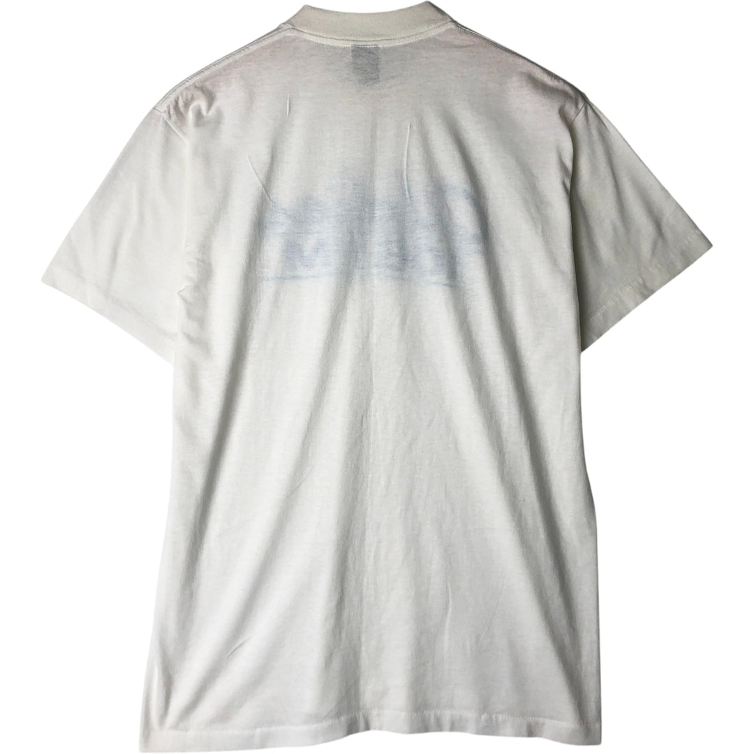 Vintage 80s-90'S Center Star Radio Station Print T-Shirt, Made in USA, Men's XL cotton white type Vintage Second Hand