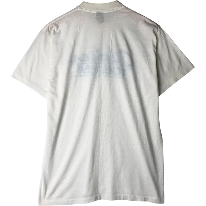 Vintage 80s-90'S Center Star Radio Station Print T-Shirt, Made in USA, Men's XL cotton white type Vintage Second Hand