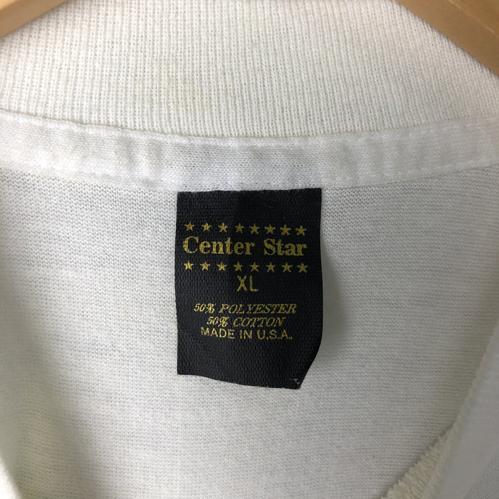 Vintage 80s-90'S Center Star Radio Station Print T-Shirt, Made in USA, Men's XL cotton white type Vintage Second Hand