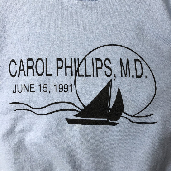 90'S SCREEN STARS Printed T-shirt Made in USA Men's M Vintage cotton Blue type light blue Vintage Second Hand