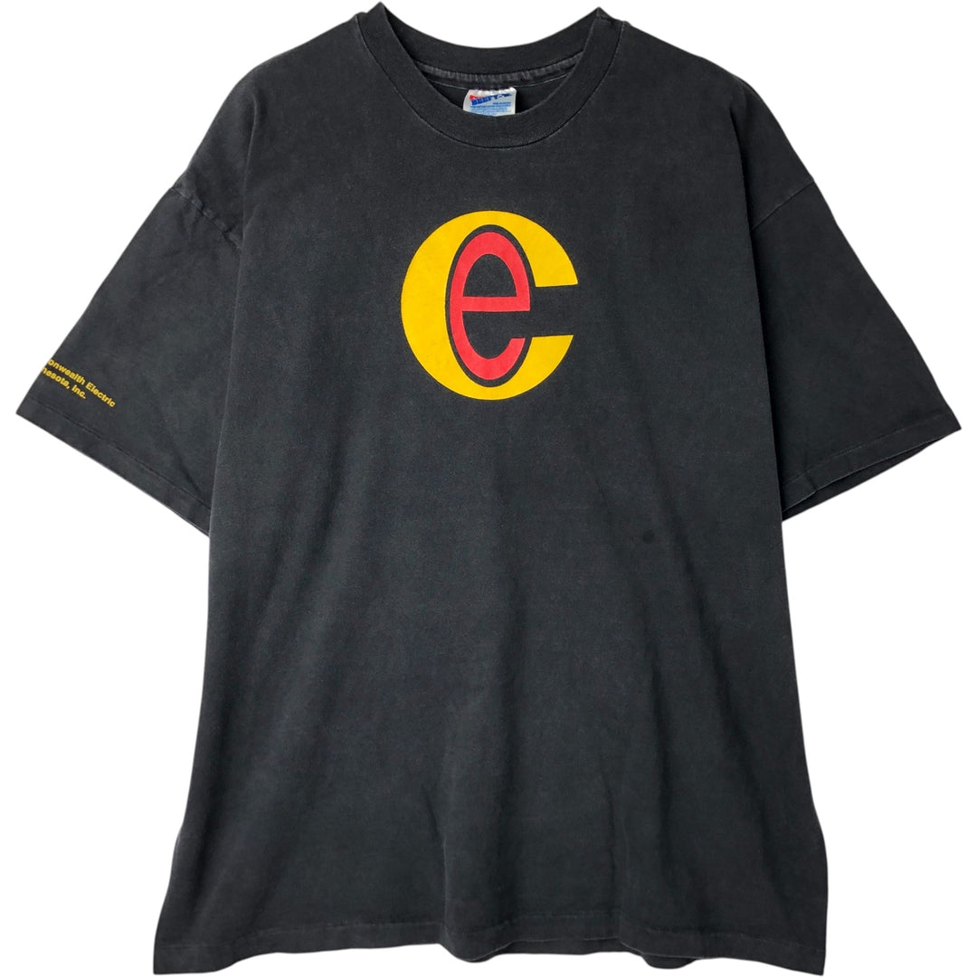 90'S Hanes BEEFY-T Advertising T-shirt Made in USA Men's XL Vintage cotton black type Vintage Second Hand