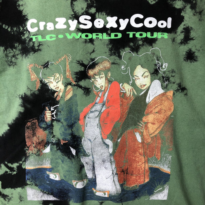 TLC Rap T-Shirt, Men's Size Medium cotton Khaki type sage green Vintage Second Hand