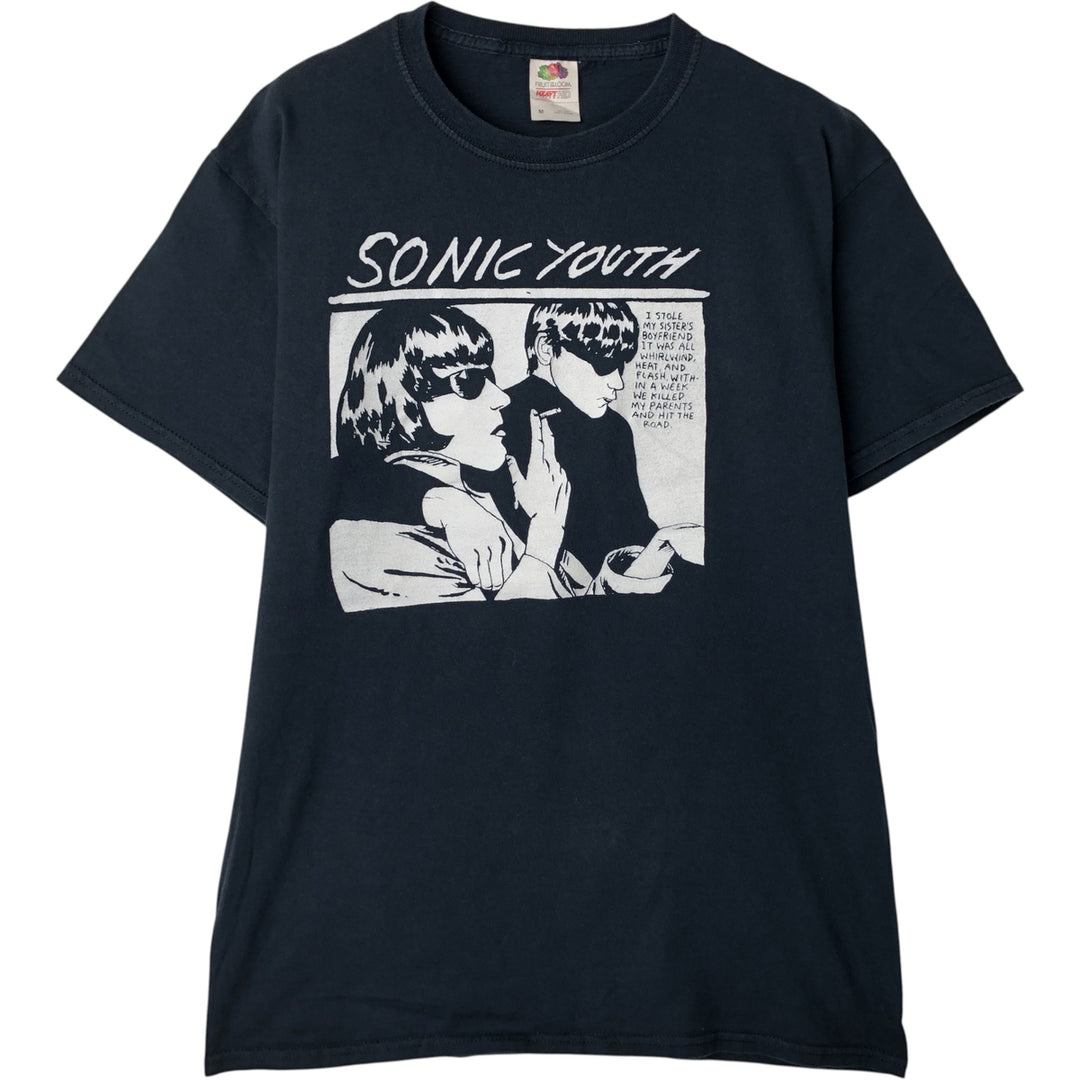 Fruit of the Loom Sonic Youth Band T-Shirt, Men's Size Medium cotton black type Vintage Second Hand