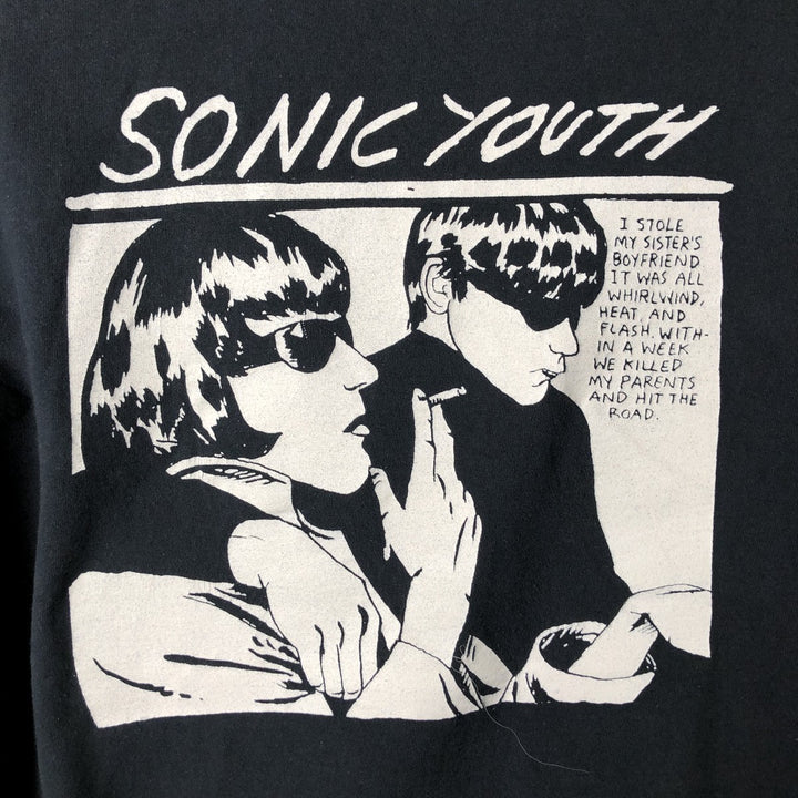 Fruit of the Loom Sonic Youth Band T-Shirt, Men's Size Medium cotton black type Vintage Second Hand