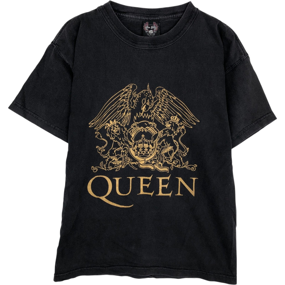 QUEEN Band T-shirt, Men's XL size cotton black type Vintage Second Hand