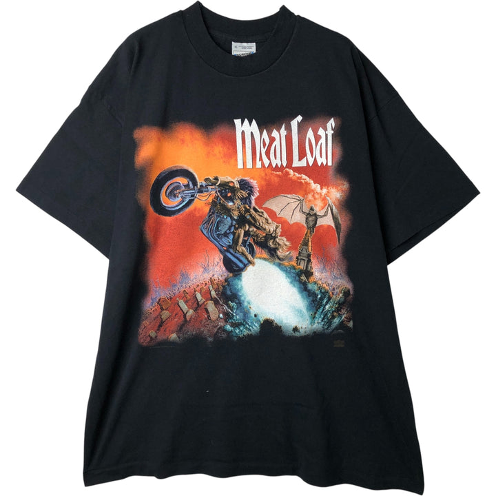90'S Screen Stars by Fruit of the Loom Meat Loaf Band T-Shirt, Men's XL, Vintage cotton black type Vintage Second Hand
