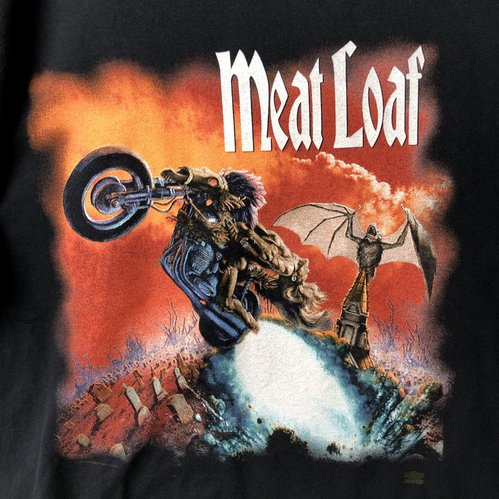90'S Screen Stars by Fruit of the Loom Meat Loaf Band T-Shirt, Men's XL, Vintage cotton black type Vintage Second Hand