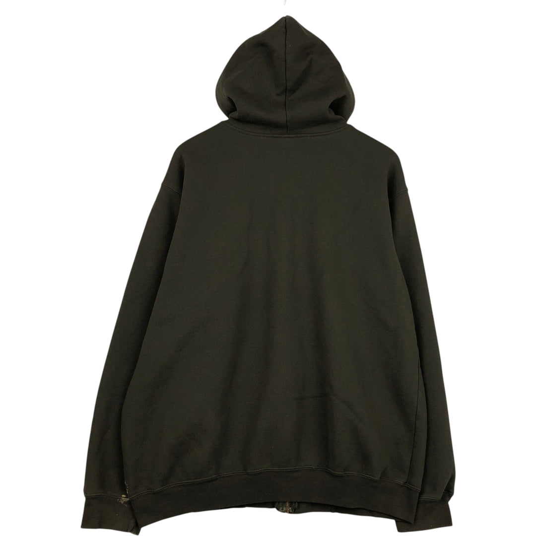 Carhartt Sweat Full Zip Hoodie Men's L size cotton Khaki type Vintage Second Hand