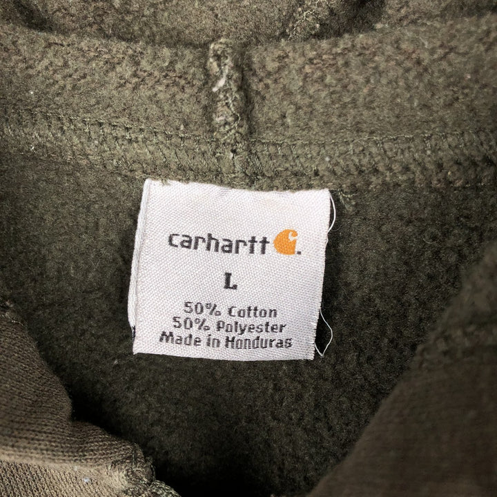 Carhartt Sweat Full Zip Hoodie Men's L size cotton Khaki type Vintage Second Hand