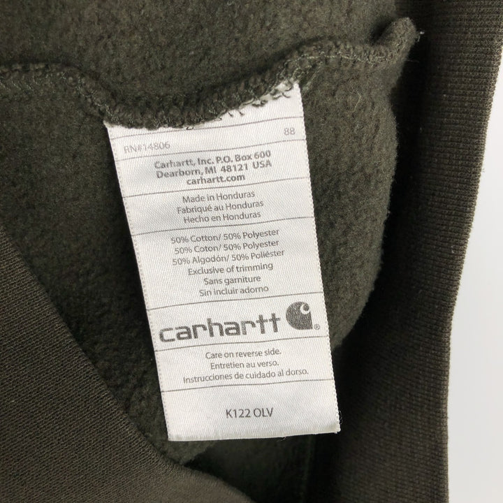 Carhartt Sweat Full Zip Hoodie Men's L size cotton Khaki type Vintage Second Hand