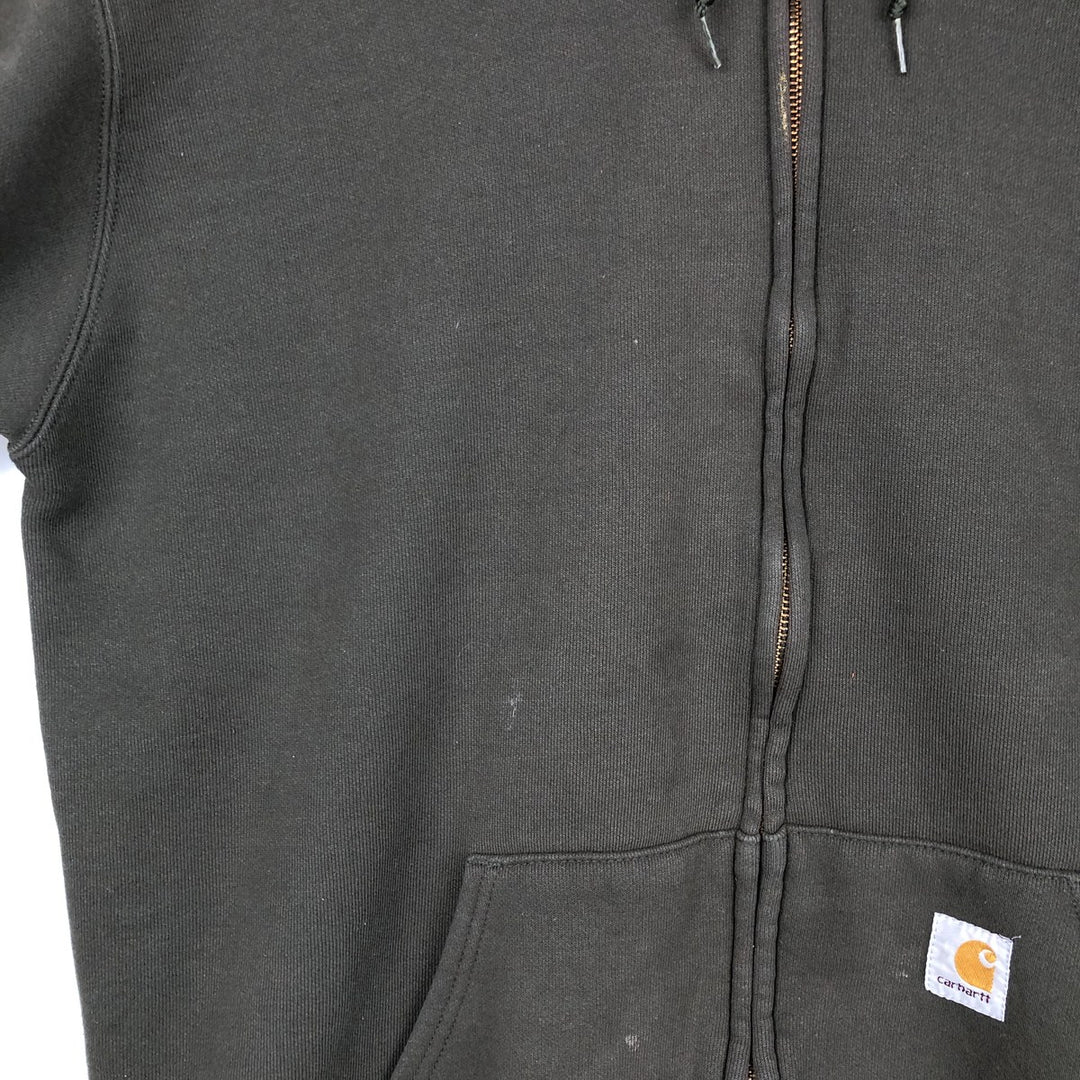 Carhartt Sweat Full Zip Hoodie Men's L size cotton Khaki type Vintage Second Hand