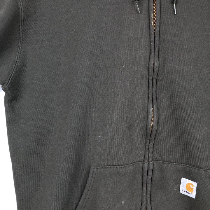 Carhartt Sweat Full Zip Hoodie Men's L size cotton Khaki type Vintage Second Hand