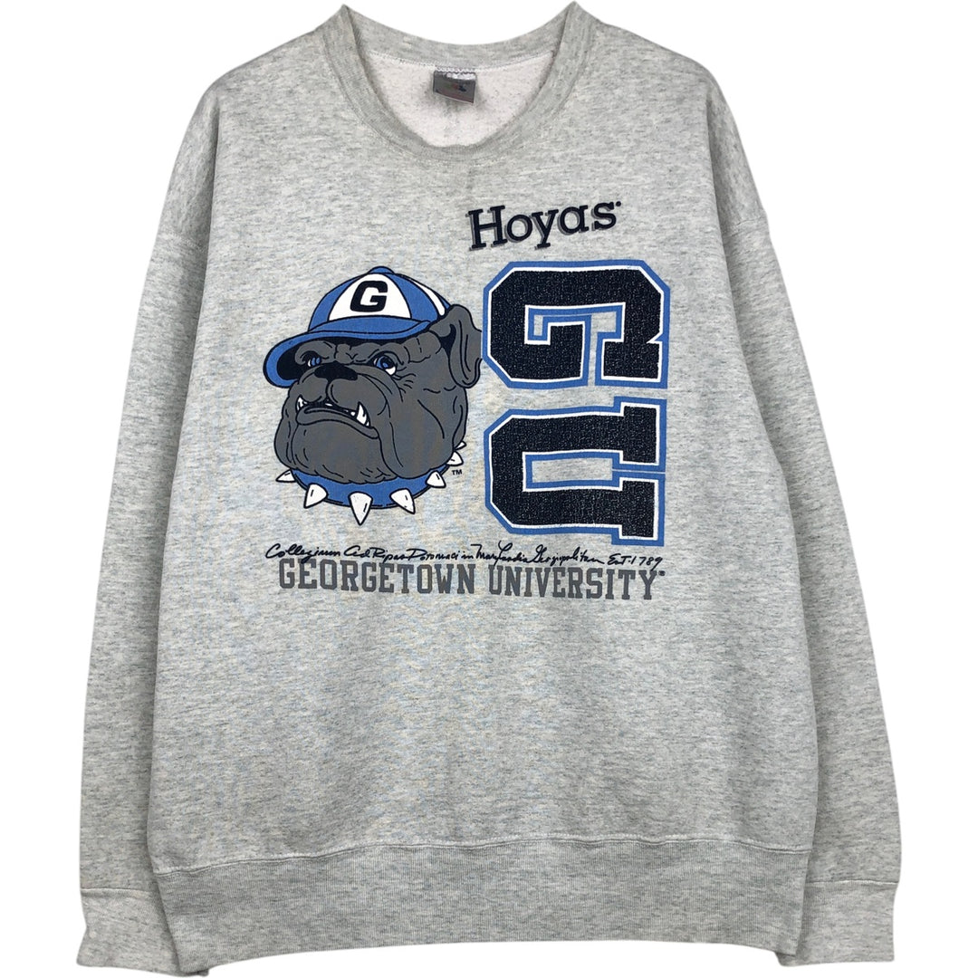 90'S Fruit of the Loom College Character Sweatshirt, Made in USA, Men's Size XL, Vintage unclear gray type Vintage Second Hand