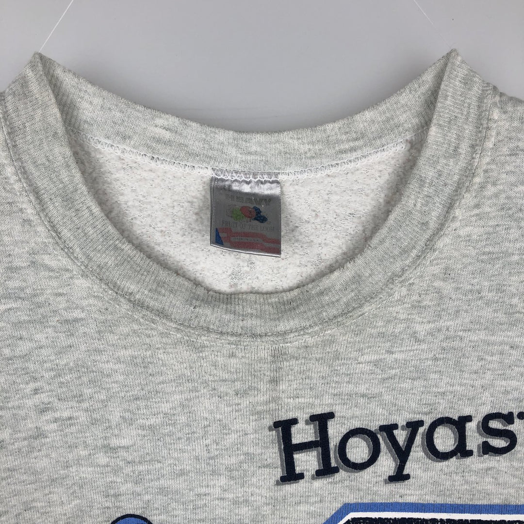 90'S Fruit of the Loom College Character Sweatshirt, Made in USA, Men's Size XL, Vintage unclear gray type Vintage Second Hand