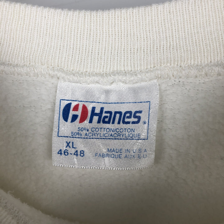 Vintage 1980'S Hanes blue tag triple print college sweatshirt, made in the USA, men's size XL cotton white type Vintage Second Hand