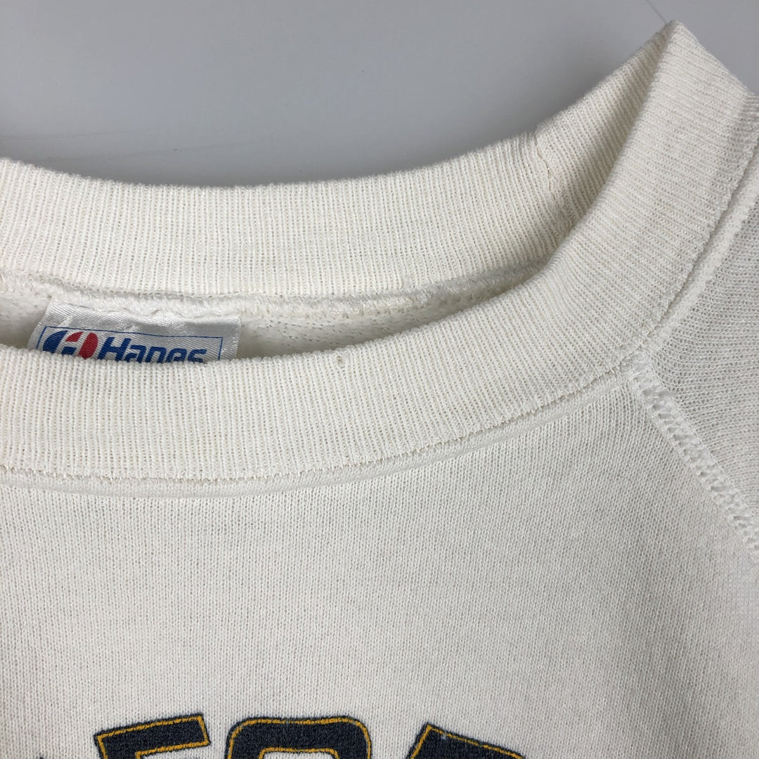 Vintage 1980'S Hanes blue tag triple print college sweatshirt, made in the USA, men's size XL cotton white type Vintage Second Hand