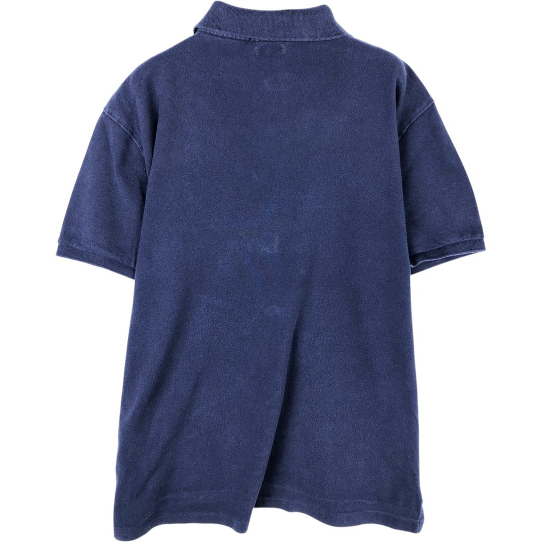 Ralph Lauren POLO RALPH LAUREN CUSTOM SLIM FIT short sleeve polo shirt, men's size L cotton navy blue type Vintage Second Hand