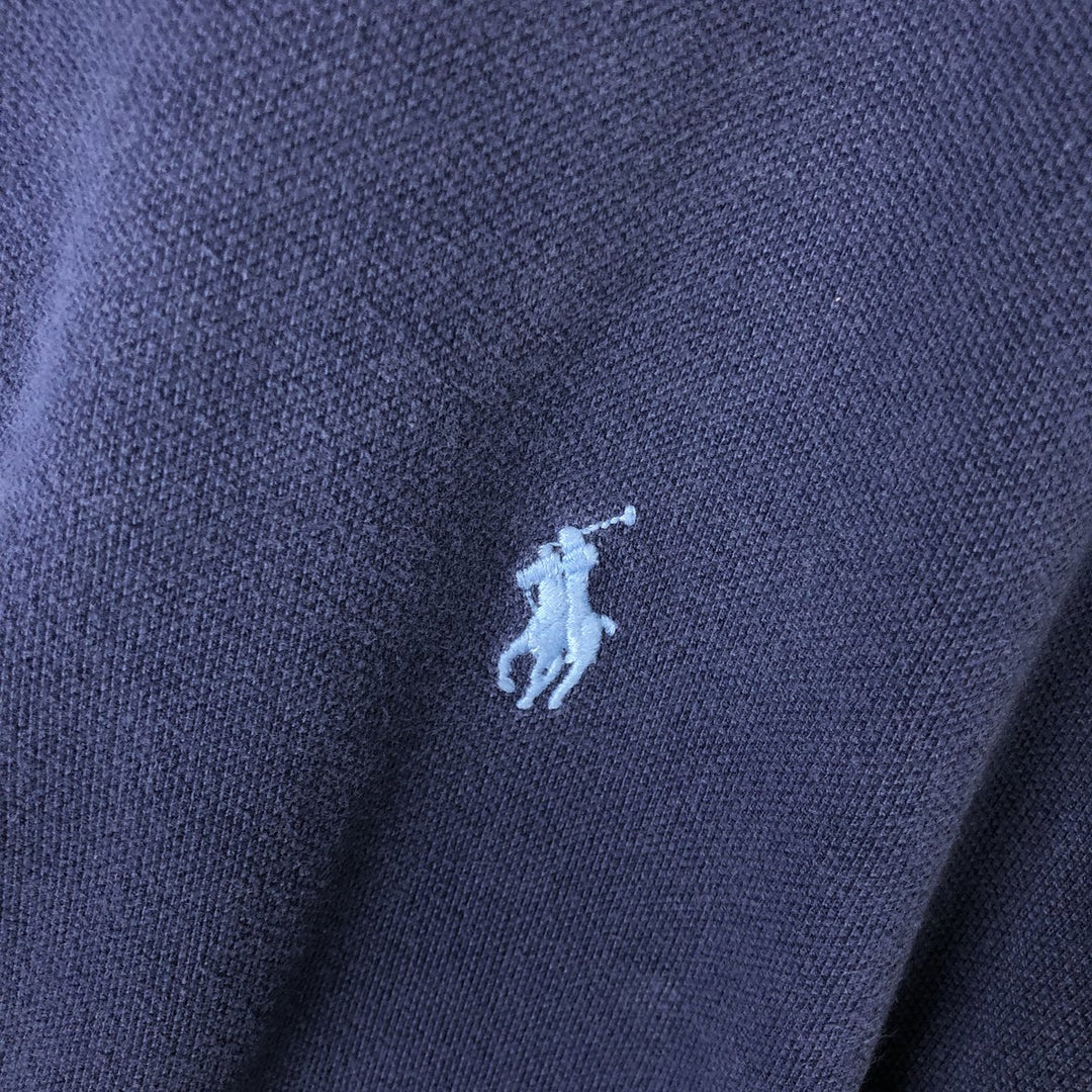 Ralph Lauren POLO RALPH LAUREN CUSTOM SLIM FIT short sleeve polo shirt, men's size L cotton navy blue type Vintage Second Hand