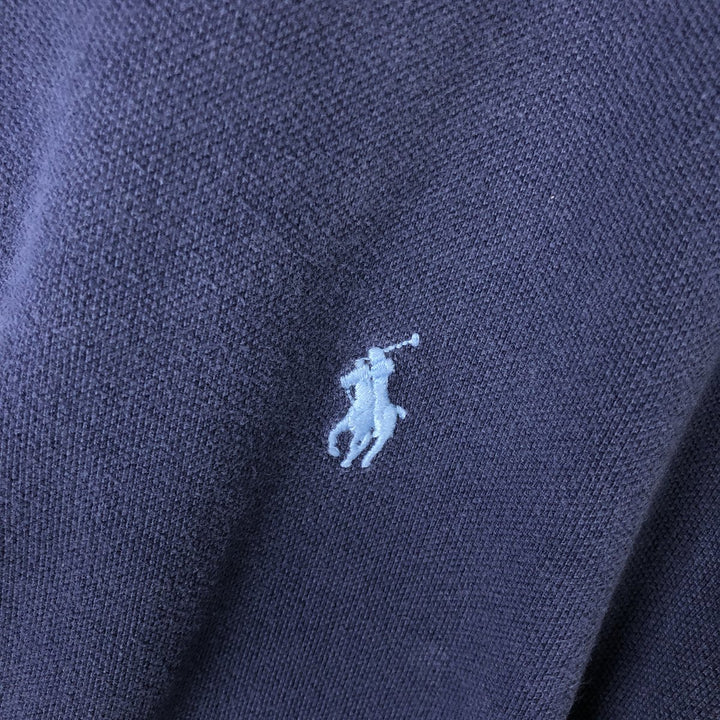 Ralph Lauren POLO RALPH LAUREN CUSTOM SLIM FIT short sleeve polo shirt, men's size L cotton navy blue type Vintage Second Hand