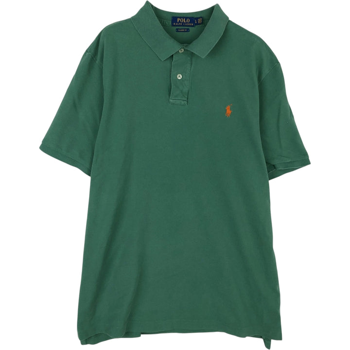 Ralph Lauren POLO RALPH LAUREN CLASSIC FIT short sleeve polo shirt for men size L cotton green type Vintage Second Hand