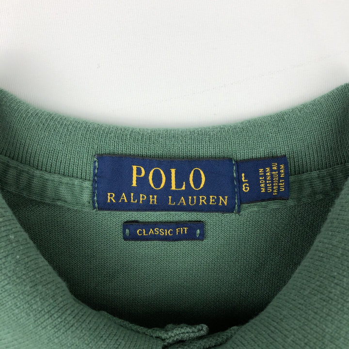 Ralph Lauren POLO RALPH LAUREN CLASSIC FIT short sleeve polo shirt for men size L cotton green type Vintage Second Hand