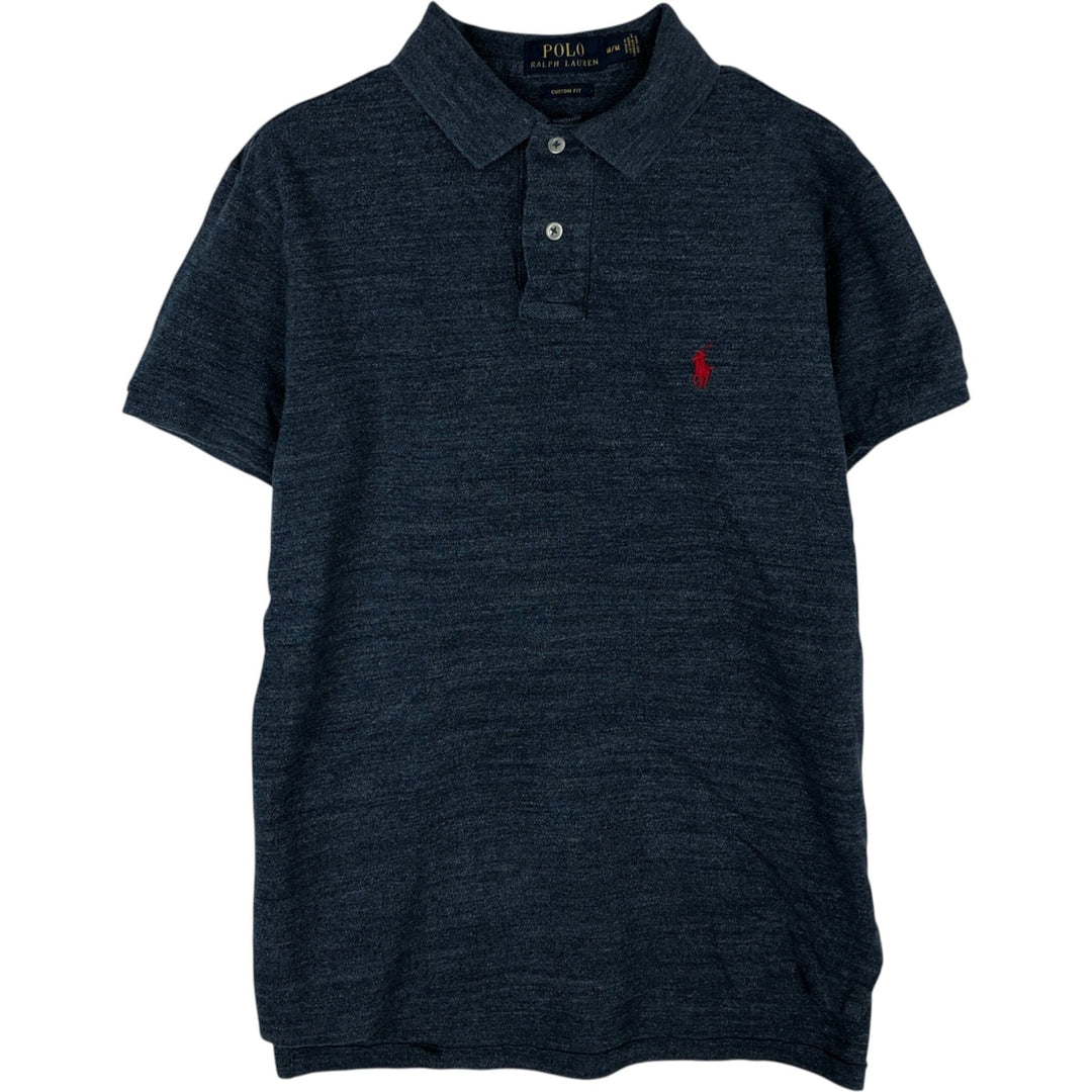 Ralph Lauren POLO RALPH LAUREN CUSTOM FIT short sleeve polo shirt men's M equivalent cotton navy blue type Vintage Second Hand