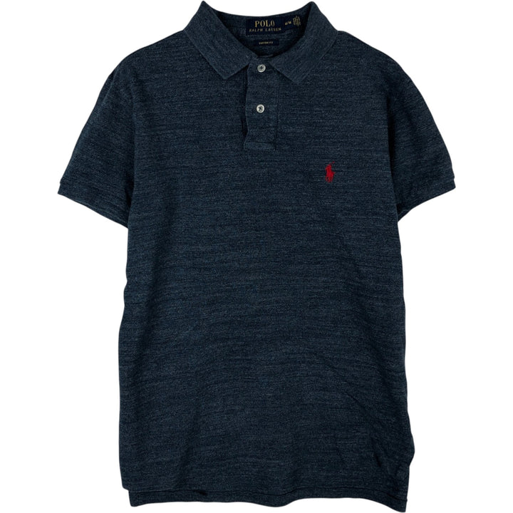 Ralph Lauren POLO RALPH LAUREN CUSTOM FIT short sleeve polo shirt men's M equivalent cotton navy blue type Vintage Second Hand