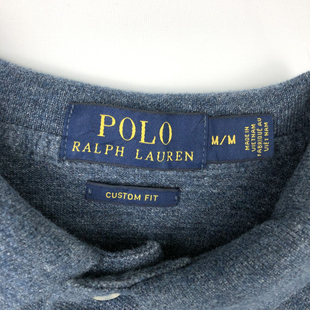Ralph Lauren POLO RALPH LAUREN CUSTOM FIT short sleeve polo shirt men's M equivalent cotton navy blue type Vintage Second Hand