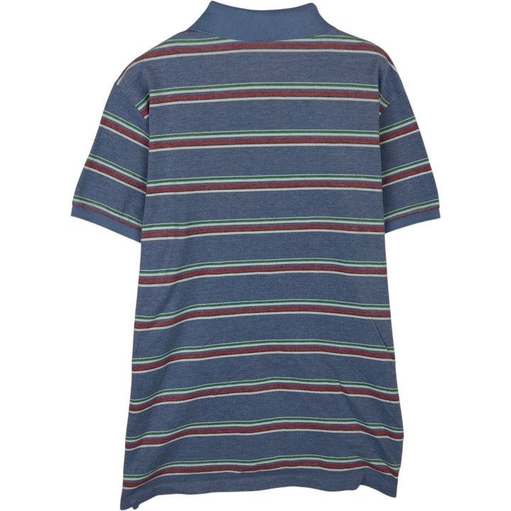 Ralph Lauren POLO RALPH LAUREN CUSTOM FIT Multi-Border Short Sleeve Polo Shirt, Men's Size L cotton Blue type light blue Vintage Second Hand