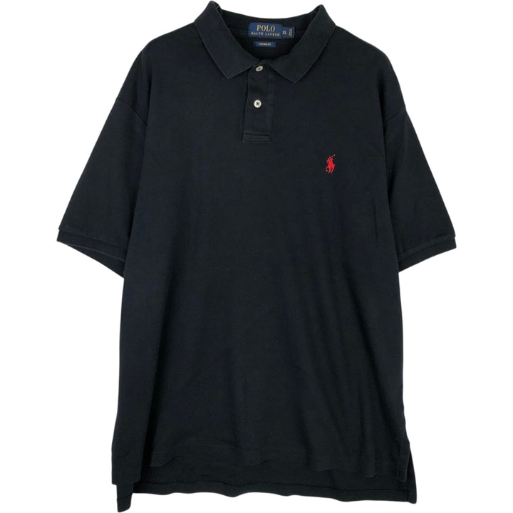 Ralph Lauren POLO RALPH LAUREN CUSTOM FIT short sleeve polo shirt men's XL equivalent cotton black type Vintage Second Hand