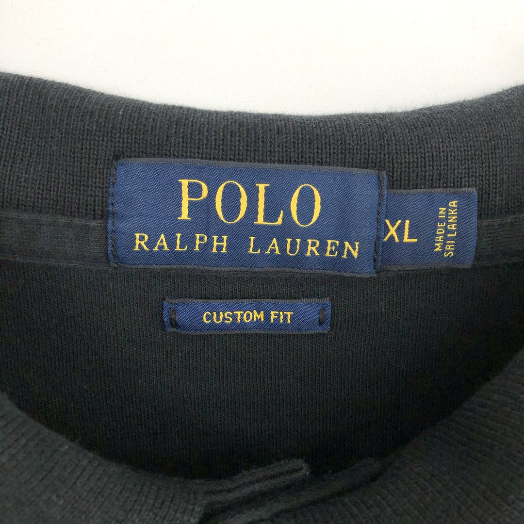 Ralph Lauren POLO RALPH LAUREN CUSTOM FIT short sleeve polo shirt men's XL equivalent cotton black type Vintage Second Hand