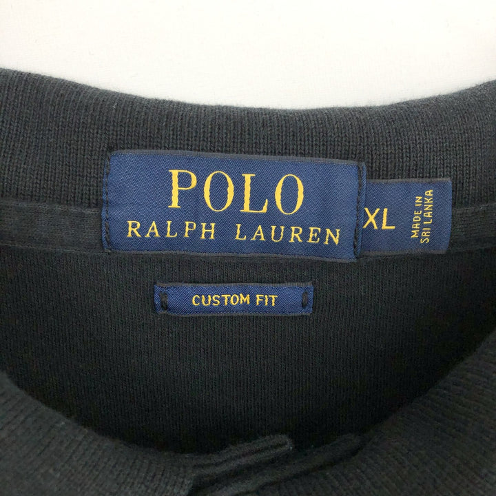 Ralph Lauren POLO RALPH LAUREN CUSTOM FIT short sleeve polo shirt men's XL equivalent cotton black type Vintage Second Hand