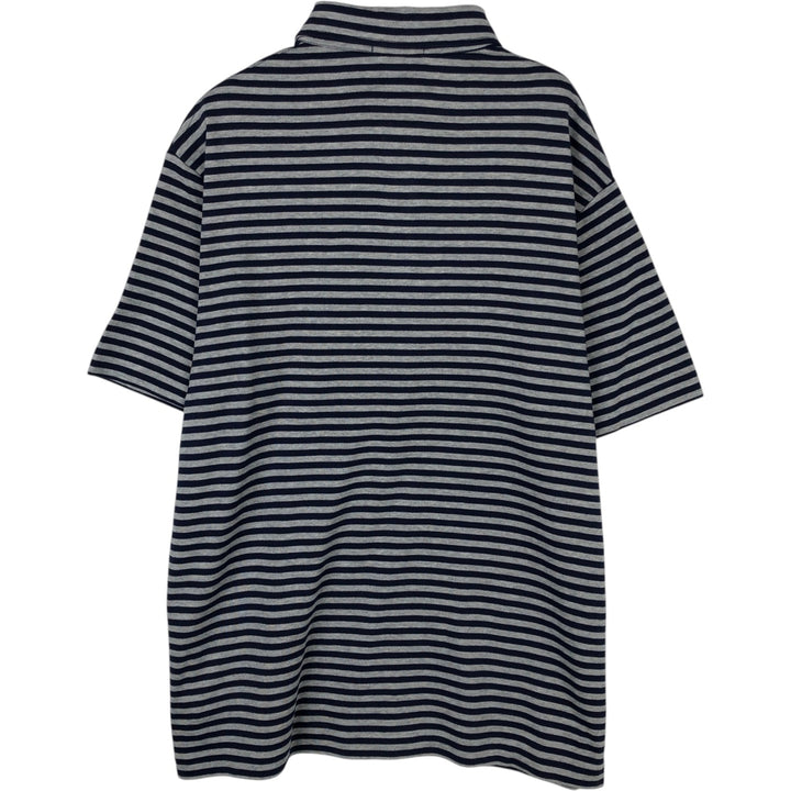 Ralph Lauren POLO RALPH LAUREN Short Sleeve Striped Polo Shirt Men's XL cotton gray type Vintage Second Hand