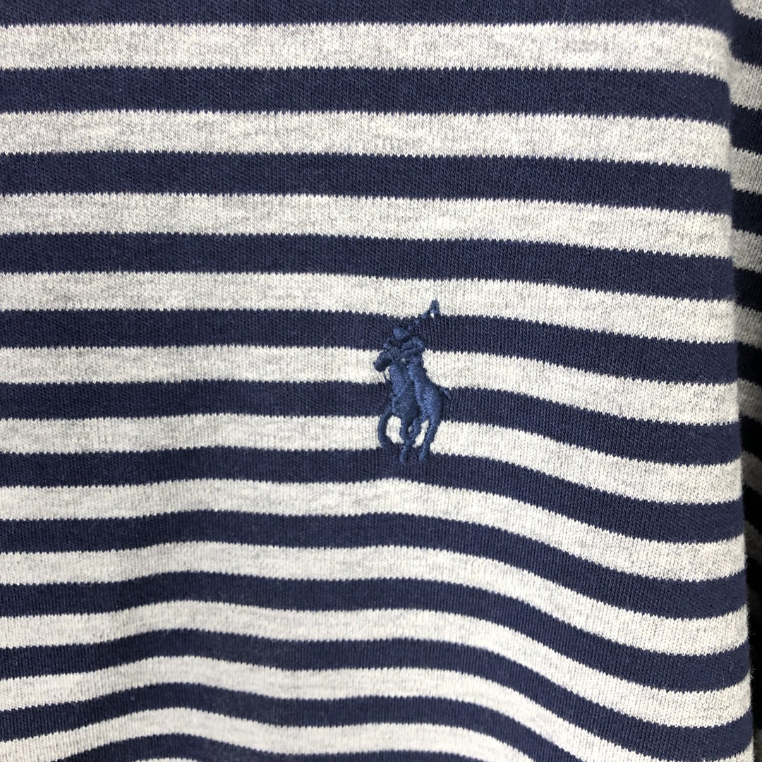 Ralph Lauren POLO RALPH LAUREN Short Sleeve Striped Polo Shirt Men's XL cotton gray type Vintage Second Hand